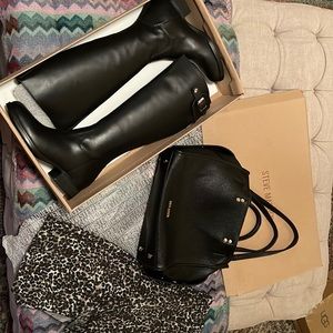 Steve Madden set brand new boots never been worn purse still with tags on